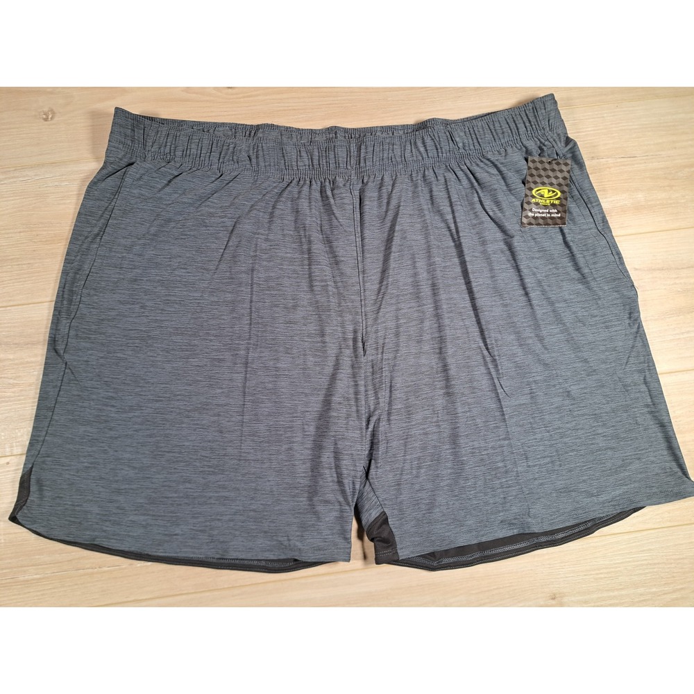 Athletic Works Mens 3XL Greystone Heather Knit Jersey Performance Shorts NWT